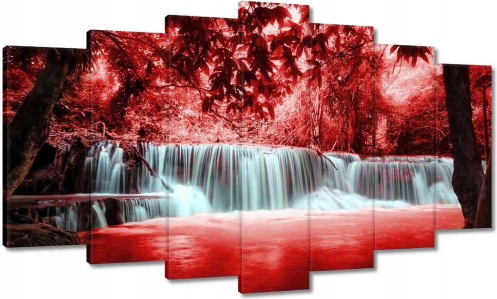 Vászonkép 140x80 Vörös vízesés Kaszkád