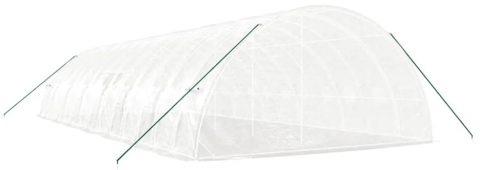 fehér acélvázas melegház 84 m² 14x6x2,85 m