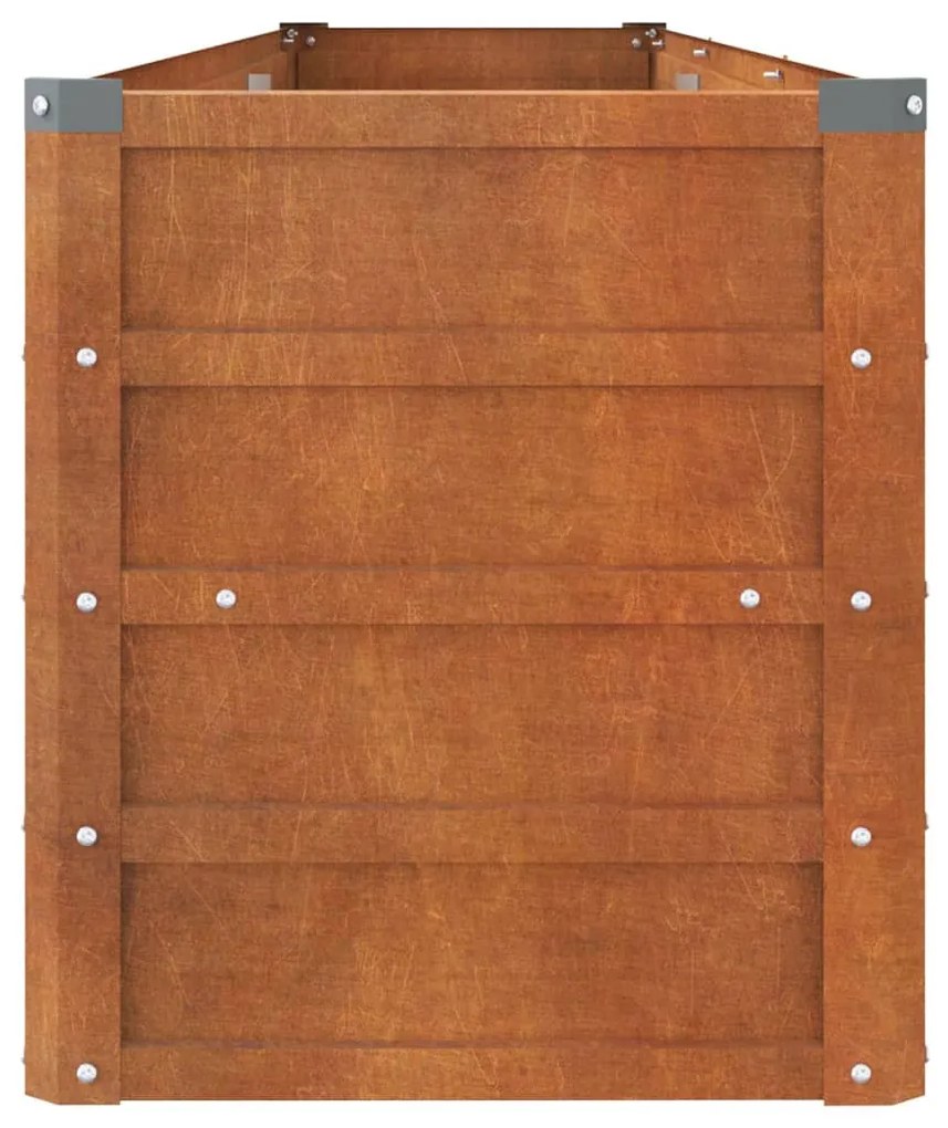 Rozsda színű corten acél kerti magaságyás 240 x 40 x 45 cm