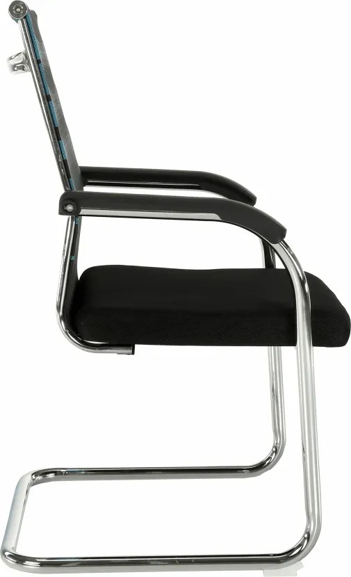 Tárgyalószék, kék/fekete, szövet, ESIN