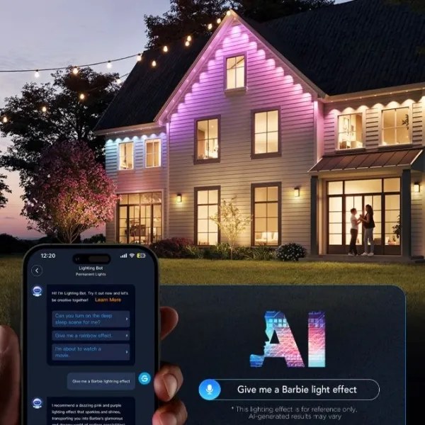 Govee - LED RGBIC füzér mennyezeti spotok 30m Wi-Fi Matter IP67