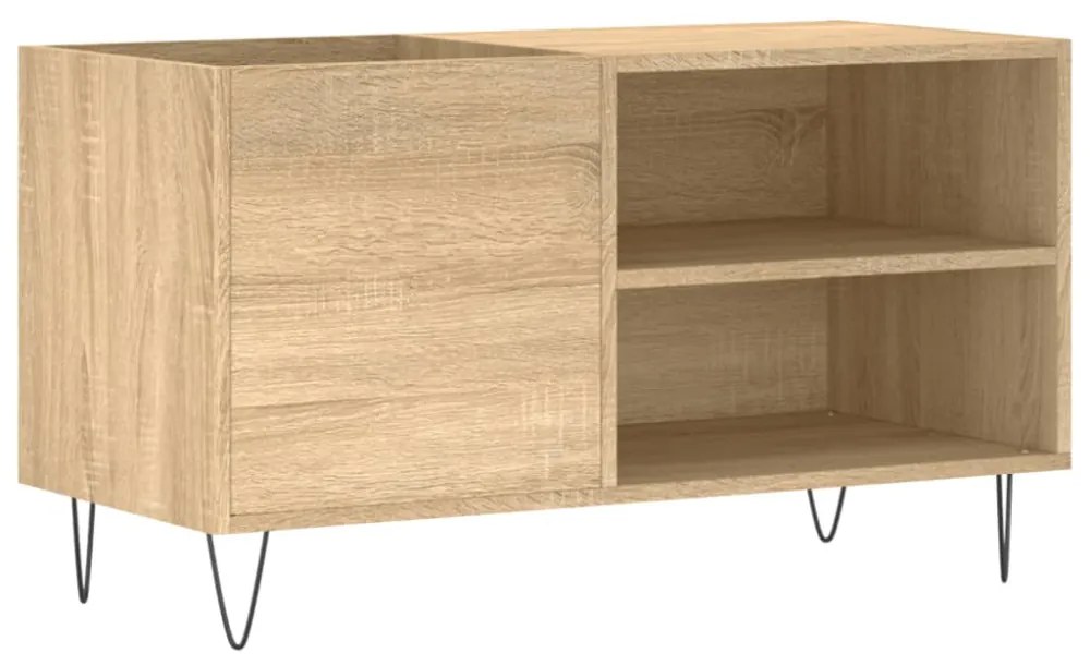 sonoma tölgy színű szerelt fa hanglemezszekrény 85x38x48 cm