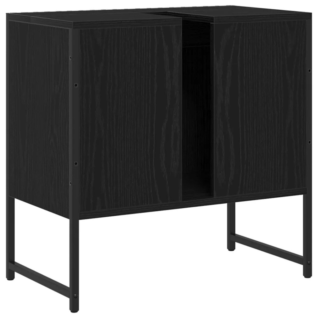 Fürdőszoba Mosdószekrény Fekete tölgy 60x33x60 cm Szerelt Fa