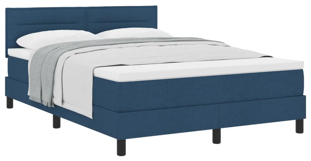 Boxspring ágy matraccal Kék 140x200 cm Szövet