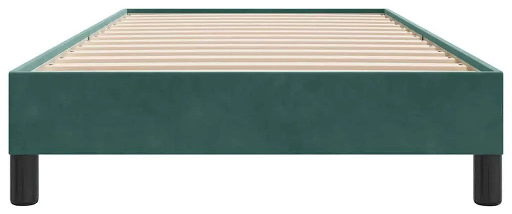 sötétzöld bársony ágykeret matrac nélkül 80x220 cm