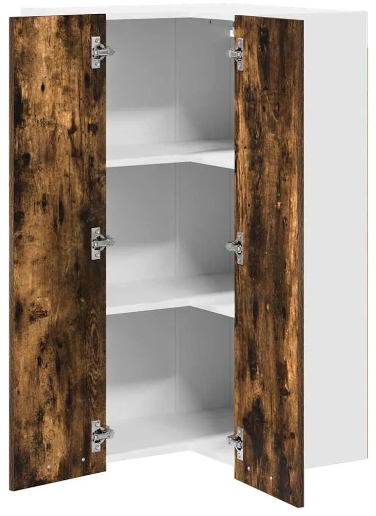 Függő szekrény Riga Füstölt tölgy és fehér 57 x 57 x 100 cm