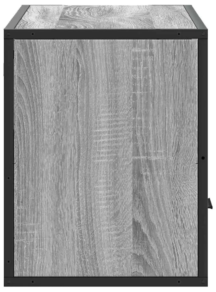 szürke sonoma színű szerelt fa és fém TV-szekrény 80x31x39,5 cm