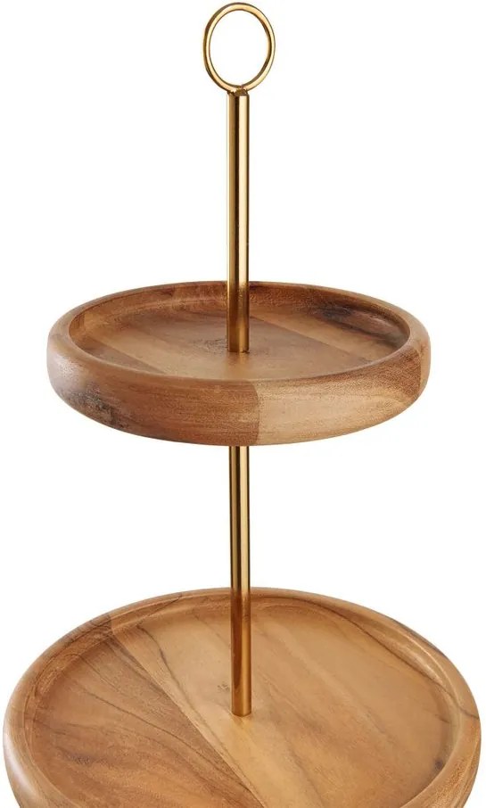 WALNUT diófa emeletes kínáló, 47,5 cm magas