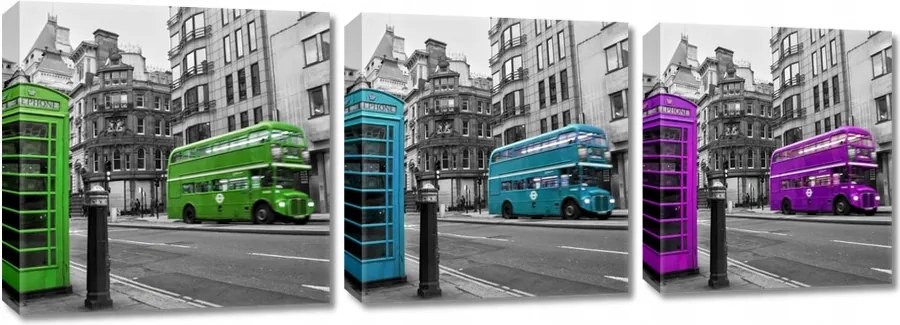 Képek Triptichonok 3x 30x30 Fülke London Busz