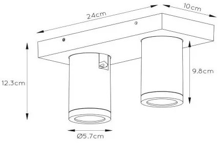 Lucide 09930/10/30 - LED Dimmelhető spotlámpa TAYLOR 2xGU10/5W/230V IP44