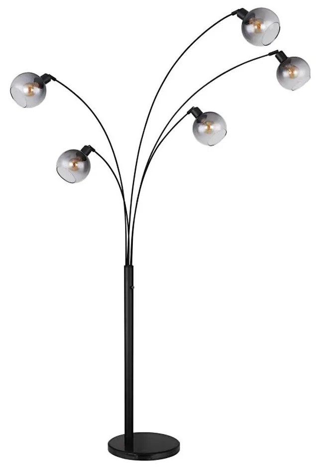 Globo 58228NBS - Állólámpa SEYMOUR 5xE27/40W/230V füstös