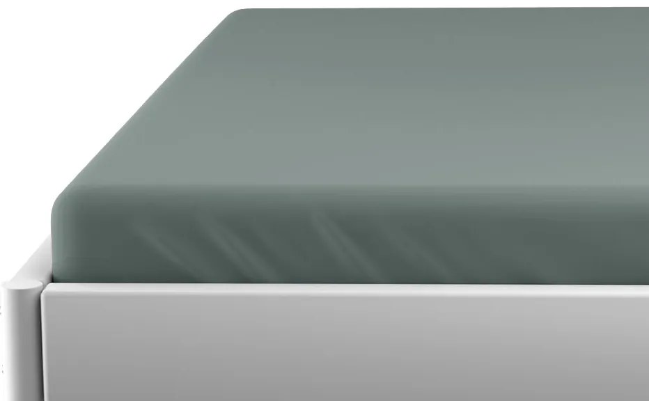 Jersey szürke zöld lepedő gyermekágyhoz 70 x 140 cm