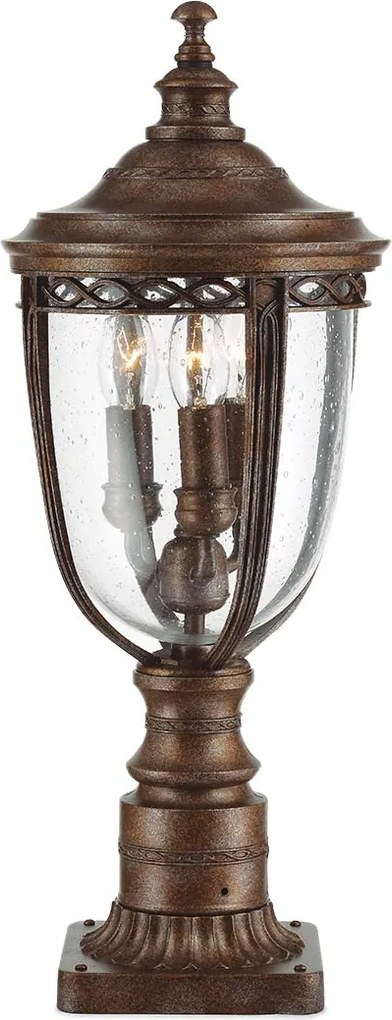 Feiss klasszikus kültéri állólámpa english bridle antik bronz átlátszó elsfe-eb3-m-brb IP44
