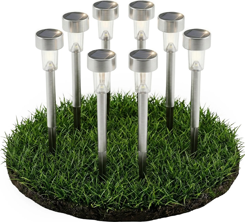 Napelemes Led Kerti Lámpa Oszlop 30cm Szürkület érzékelő IP44 Erős Prémium