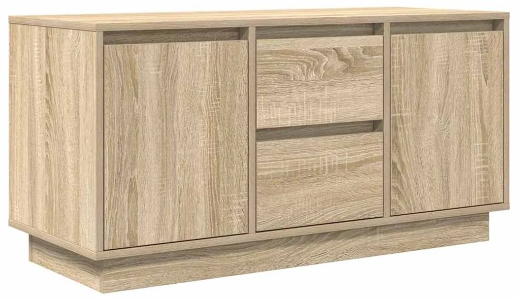 sonoma-tölgy színű TV-szekrény LED-lámpákkal 100x41x50 cm