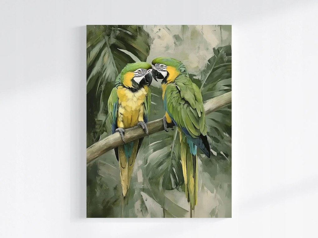 Vászonkép Canvas Természet Madár Papagáj Ara Fa Pálma Monster 60x80