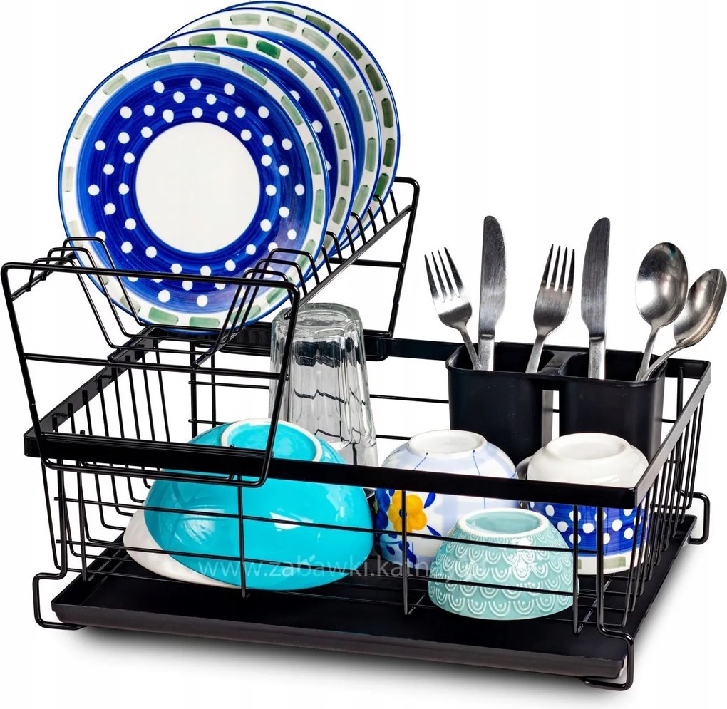 Mosogató csepegtető tálca fekete kétszintes