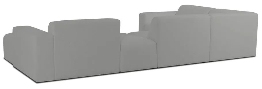 Szürke buklé sarokkanapé (U alakú) Roxy – Scandic