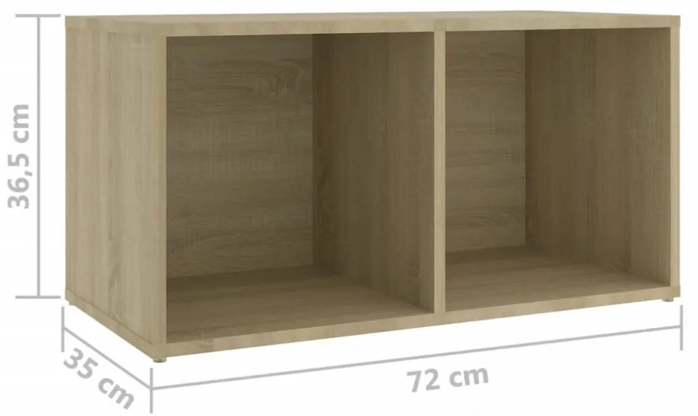 4 db sonoma tölgy színű szerelt fa TV-szekrény 72x35x36,5 cm