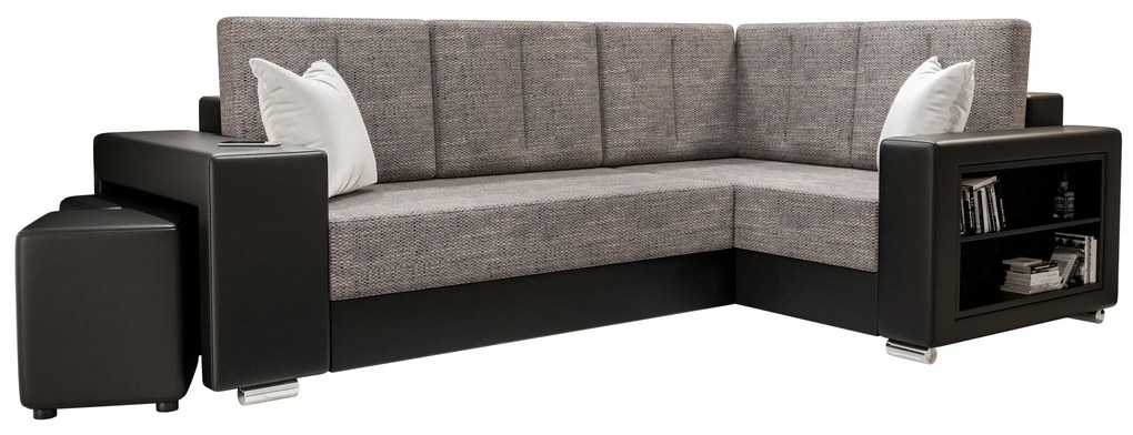 Sarok ülőgarnitúra Lush (szürke + fekete) (J). 1062063