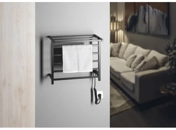 Sapho - Elektromos törölközőszárító ELZOR 60W/230V 47x50 cm matt fekete