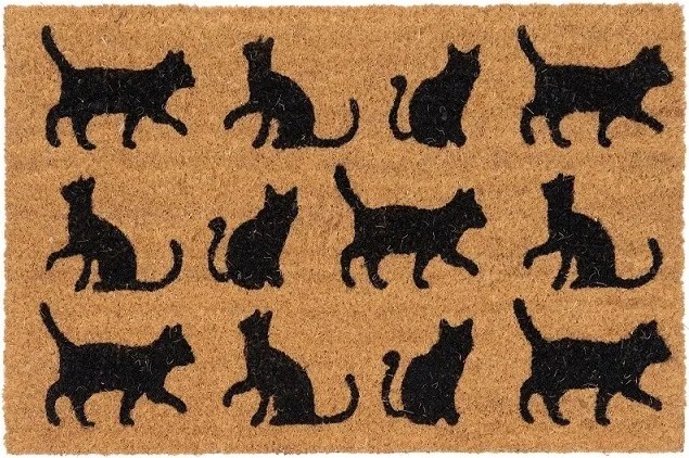 Lábtörlő cipőhöz 40x60 kókusz Couleur natural macskák