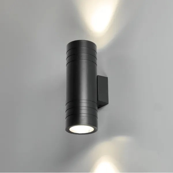 Kültéri fali lámpa 2xGU10/35W/230V IP54 kerek fekete