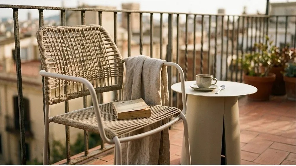 Bézs-natúr színű fém kerti szék Jable – Bizzotto