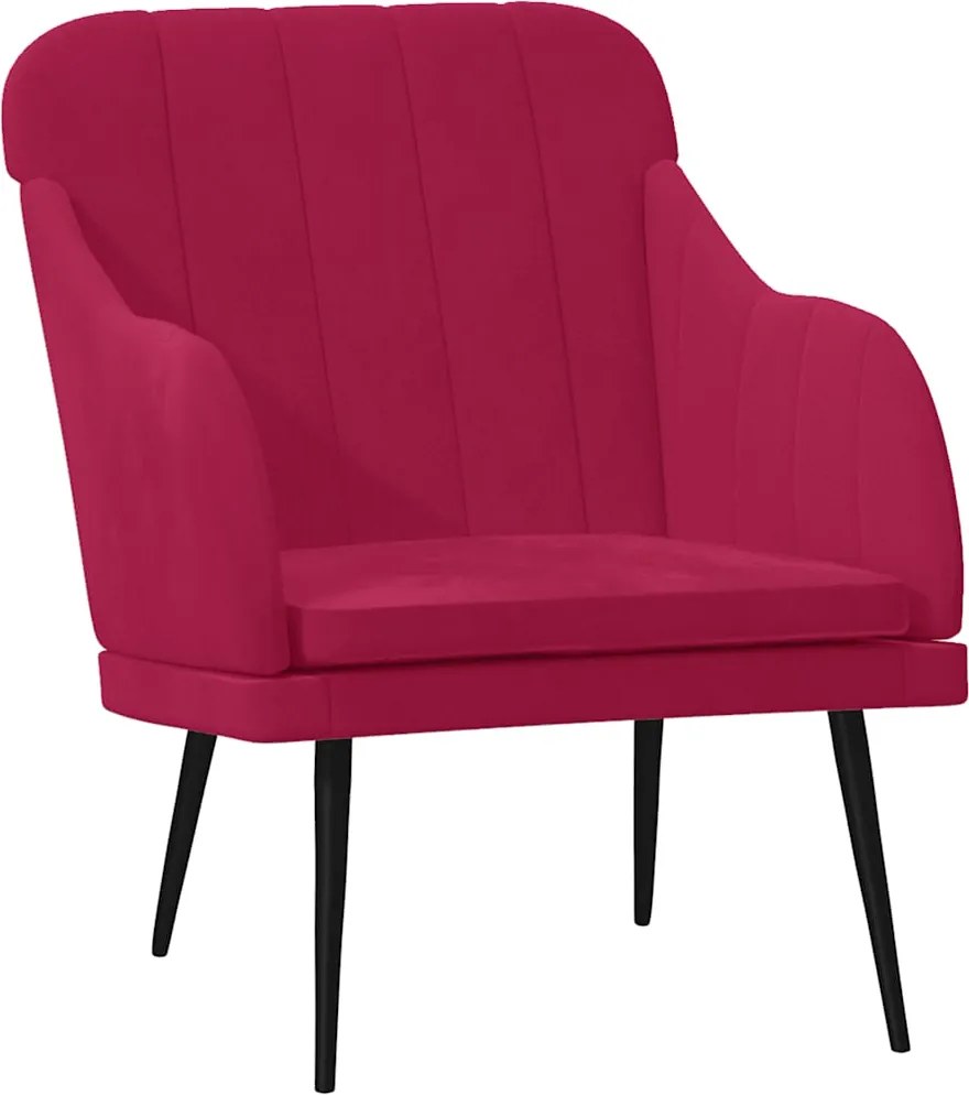 vidaXL bordó bársonyfotel 63 x 76 x 80 cm