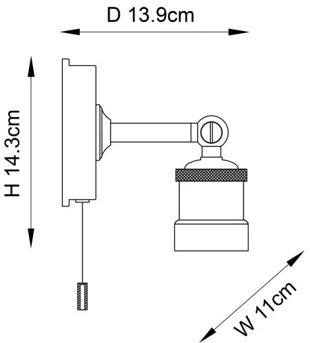 Endon 95505 -Fürdőszobai fali lámpatest MILLER 1xE27/6W/230V IP44 fényes króm