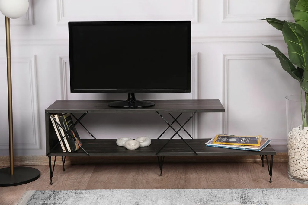 Street TV-állvány, sötétbarna, 120 cm