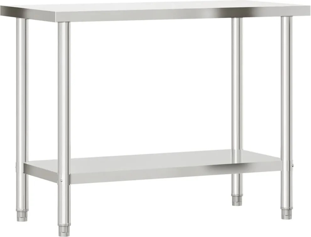vidaXL rozsdamentes acél konyhai munkaasztal 110 x 55 x 85 cm