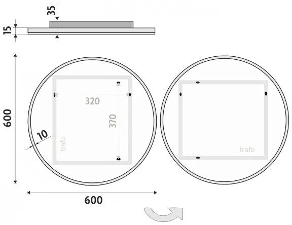 NIMCO ZP 26000R - LED-es, háttérvilágítású fürdőszobai tükör, 6500K, átmérő 60 cm, IP44