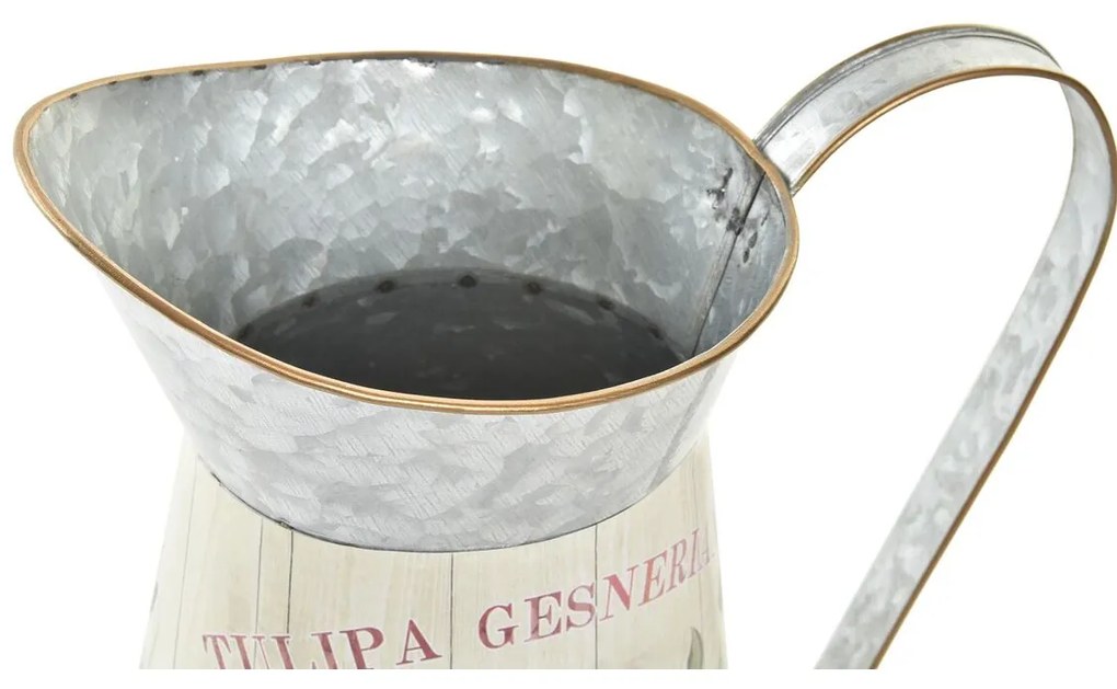 Vintage fém dekor öntözőkanna virág mintás