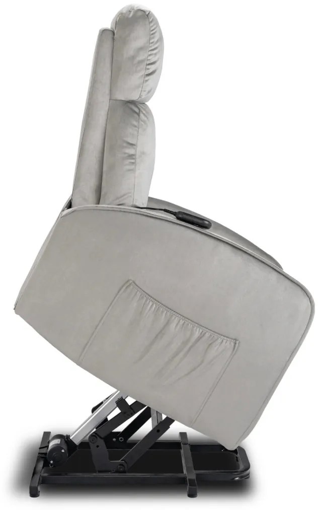 Elektromosan Vezérelhető TV és Relaxfotel Szürke Színben. Felállást Segítő Funkcióval. COLTON