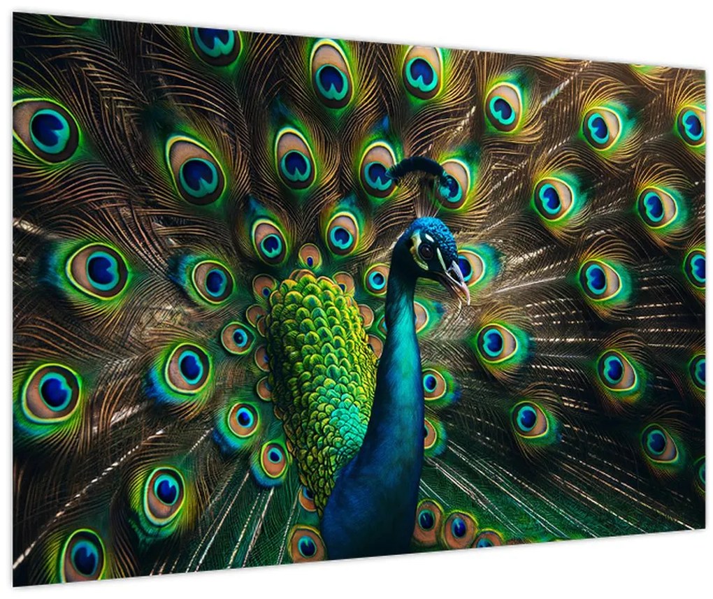 Kép – Pávatoll (90x60 cm)