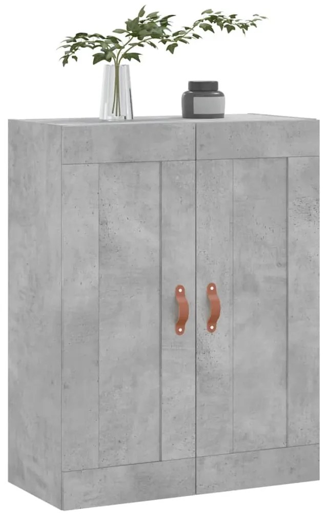 Betonszürke szerelt fa fali szekrény 69,5 x 34 x 90 cm