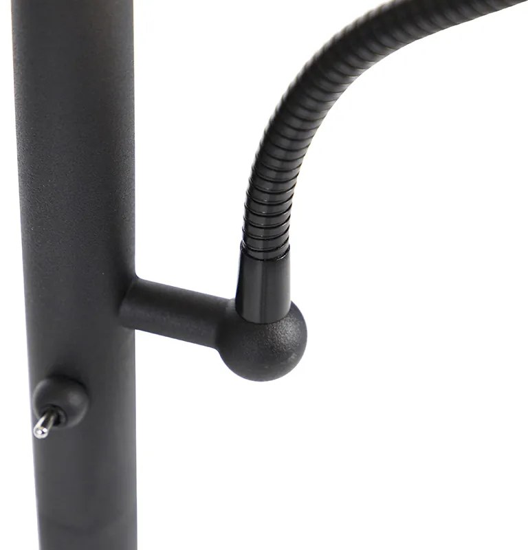 Klasszikus állólámpa fekete arannyal és olvasólámpával - Retro