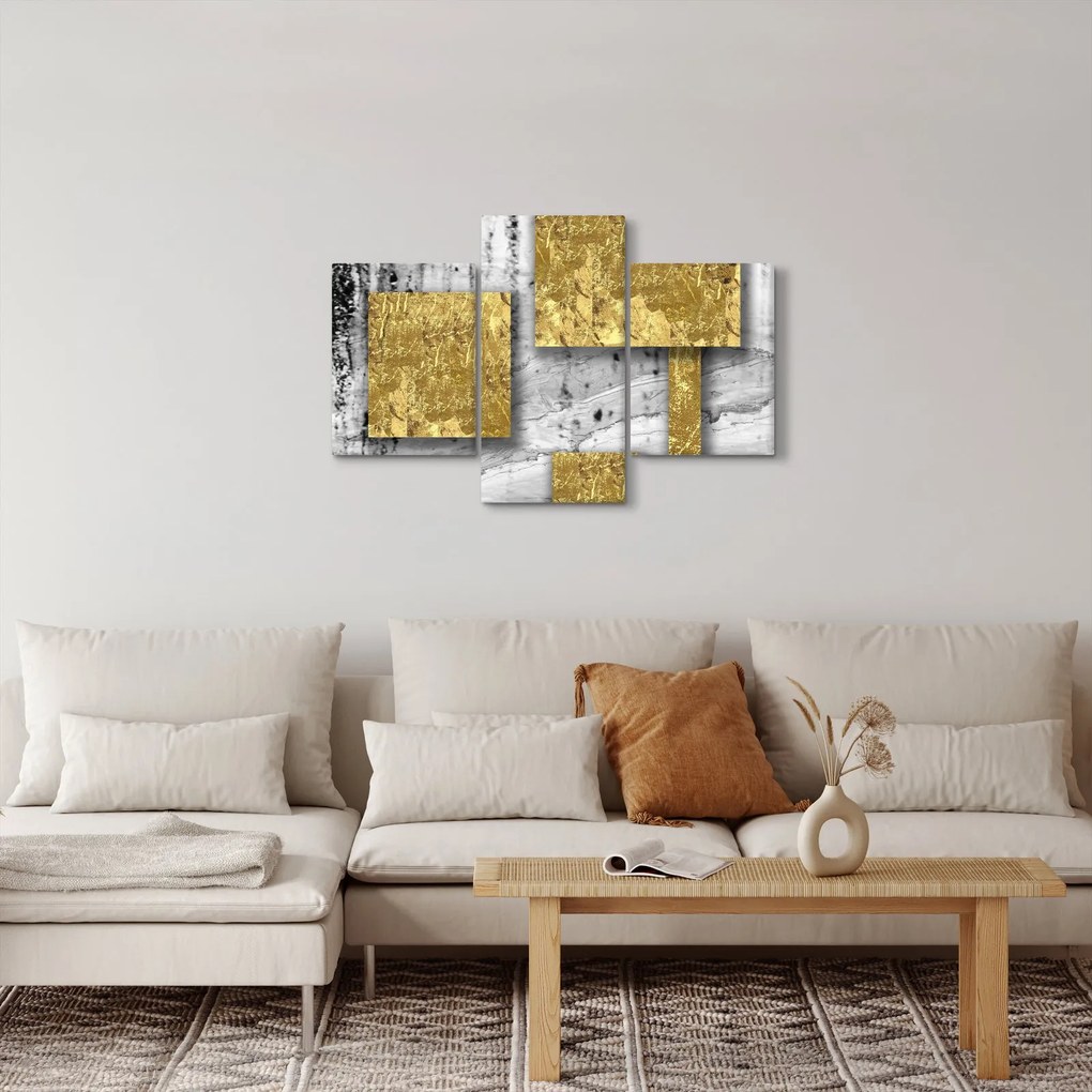 Kép - Arany négyzetek N⁰3 (90x60 cm)