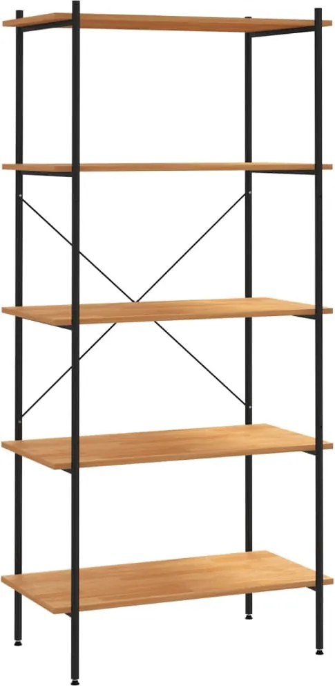 vidaXL 5 szintes polcrendszer fekete és tölgy 80x40x163 cm