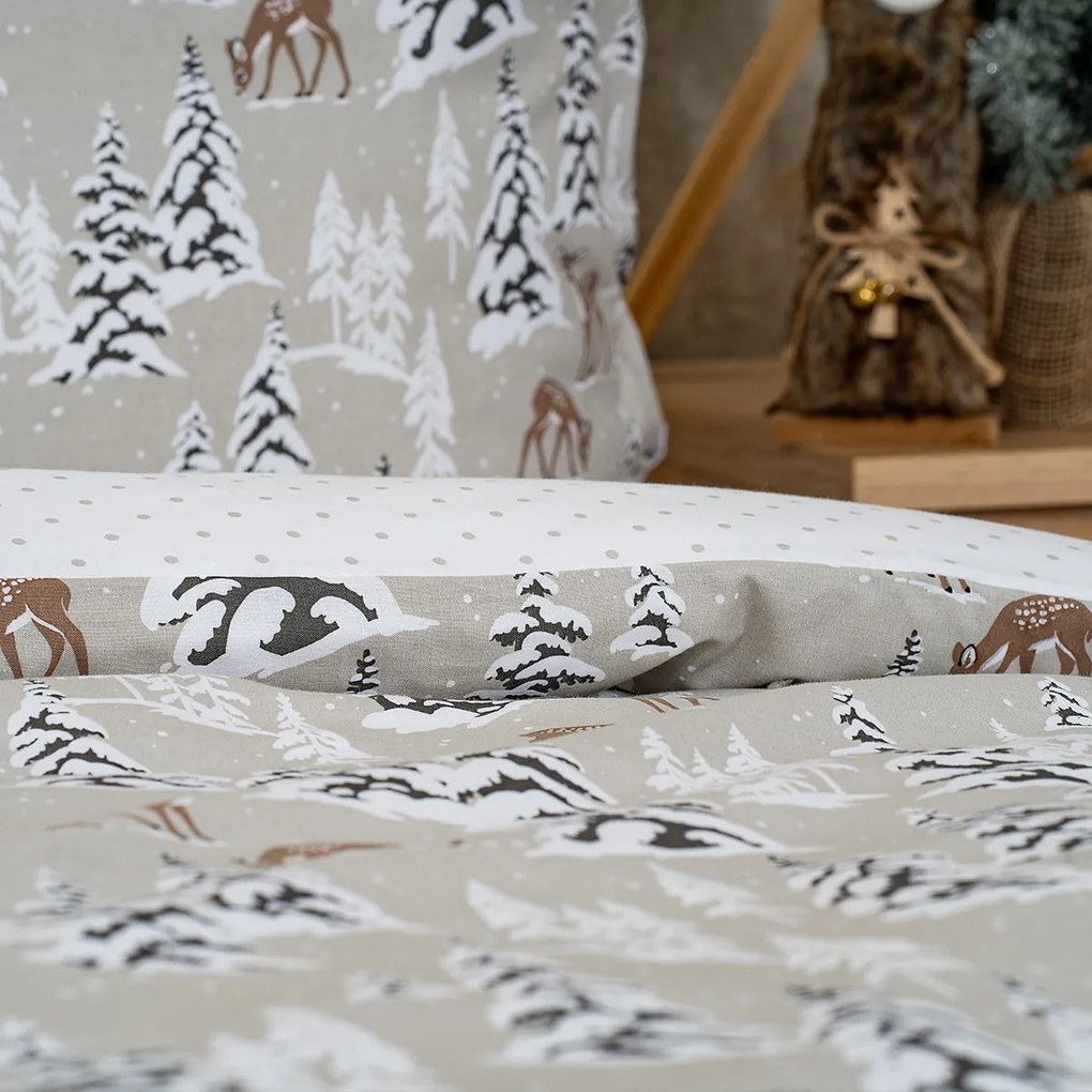 4Home Christmas forest pamut ágyneműhuzat, 140 x 220 cm, 70 x 90 cm