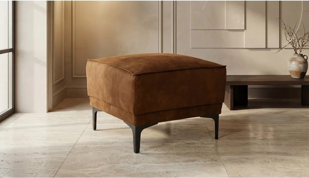 Konyakbarna bőrutánzat puff Copenhagen – Scandic