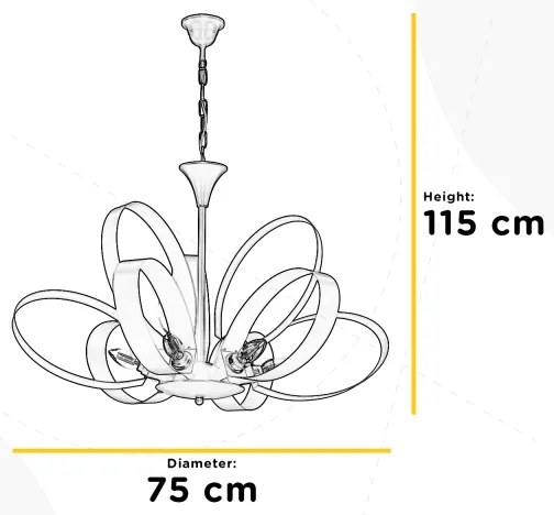 ONLI - Csillár láncon SERENA 9xE14/6W/230V fehér