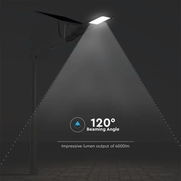 LED állítható fényerejű napelemes utcai lámpa LED/50W/6,4V 6000K IP65 + DO