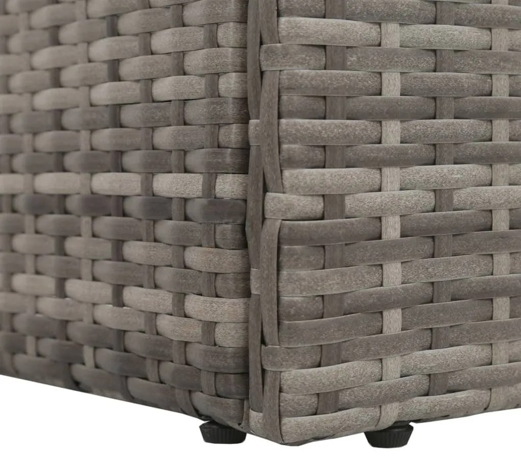 Szürke polyrattan kültéri nyugágy hát- és ülőpárnákkal