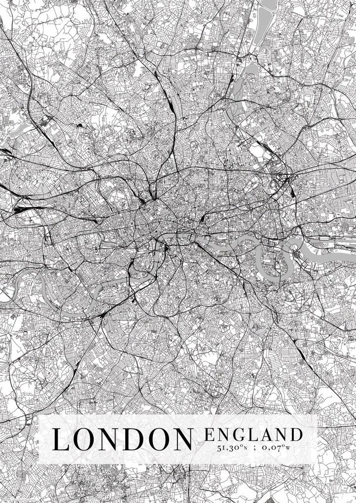 London várostérkép poszter A2 A2 42x59,4 cm