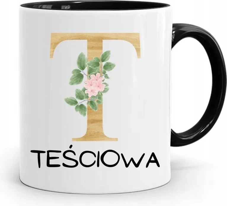 Fekete Bögre Ajándék Anyósnak Anyós T-nyuszi nyomott mintával