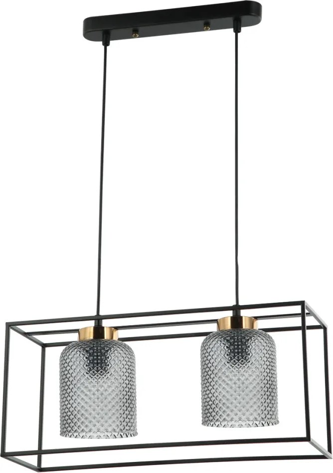 ITALUX PND-23231-2-BK-SG SINELLA Modern Függesztett Lámpa Fekete, Füstös E27 IP20