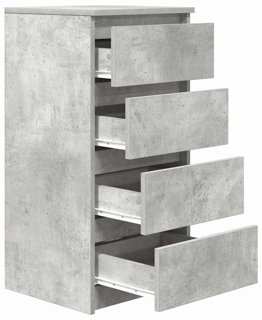 betonszürke szerelt fa tálalószekrény 37,5x35x76 cm