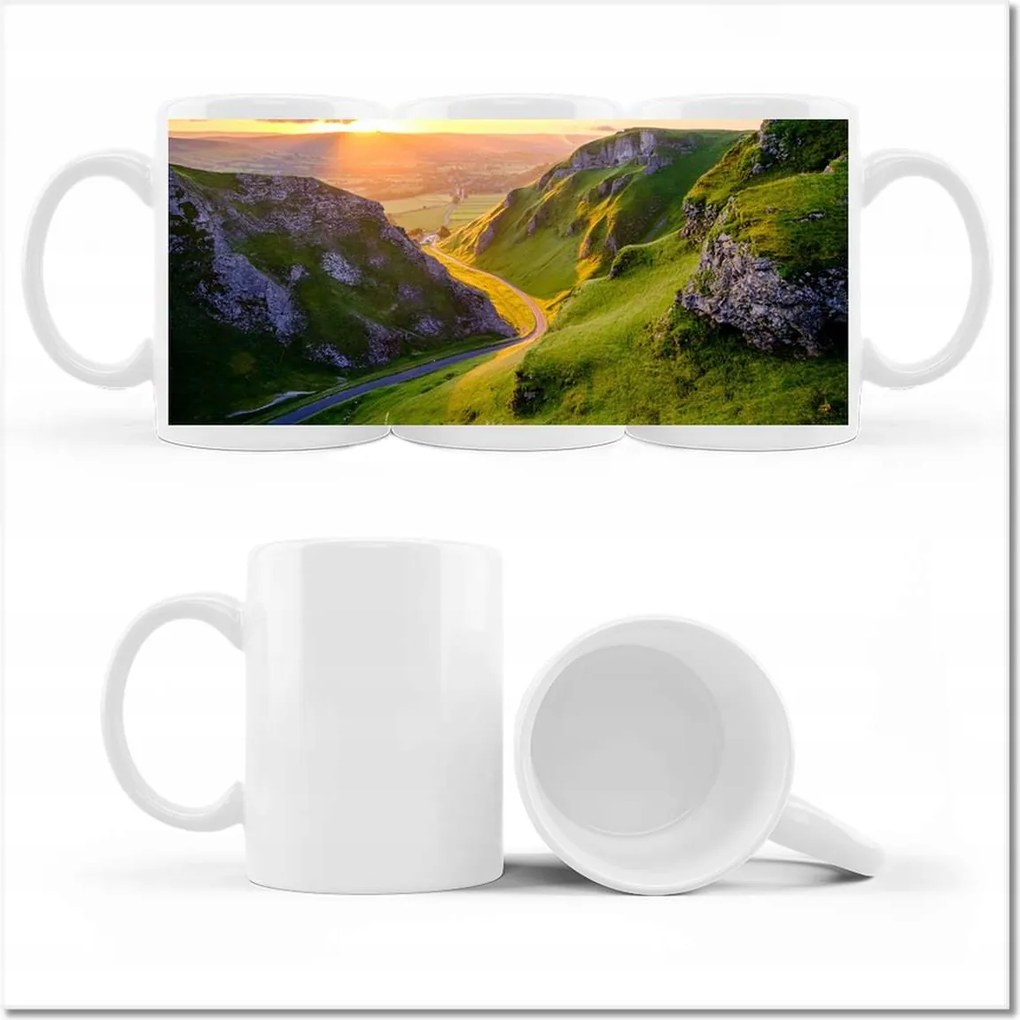 Nyomott mintás bögre Gyönyörű kilátás a hegyekre